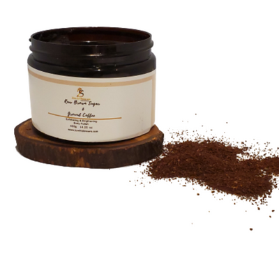 Raw Brown Sugar & Ground Coffee Exfoliating and Brightening body Polish